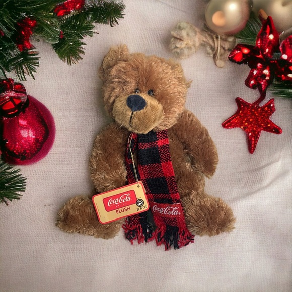 Boyds “Brody” Coca Cola Coke Plush Teddy Bear Realistic Stuffed Animal Toy NEW - Picture 1 of 12